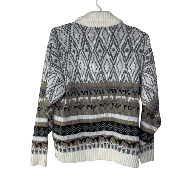 Vintage American Priority Sweater Cardigan Men Large Tribal Western Zip Up Rodeo - Picture 2 of 8